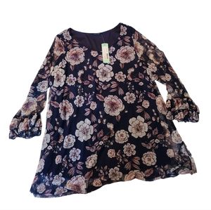 Papermoon knit top with ruffle sleeve